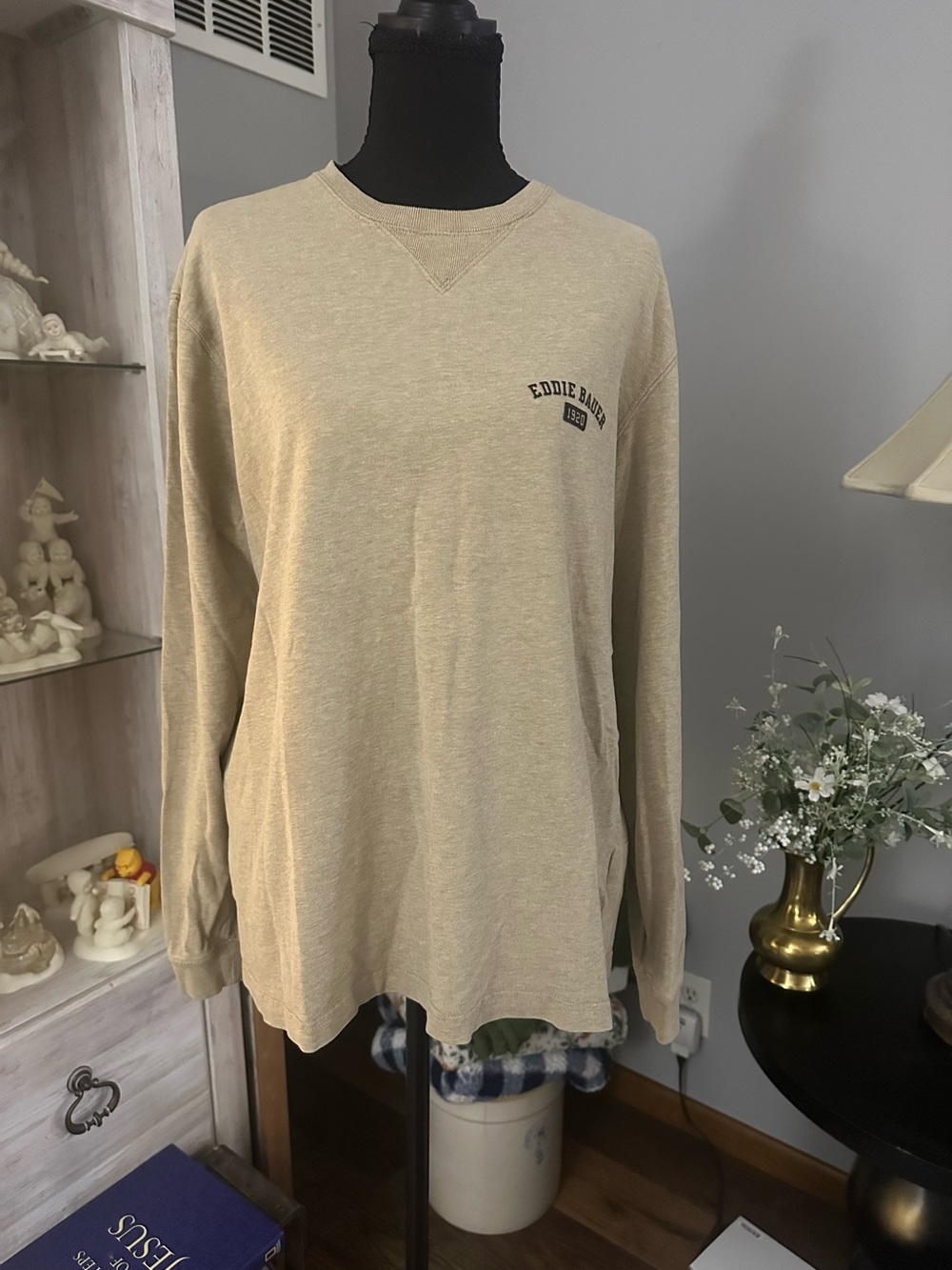 Eddie Bauer Beige Crewneck with Small Logo